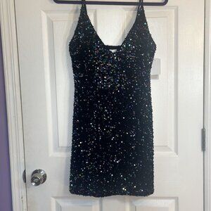 NWT black sequin BP sequin stretch mini dress